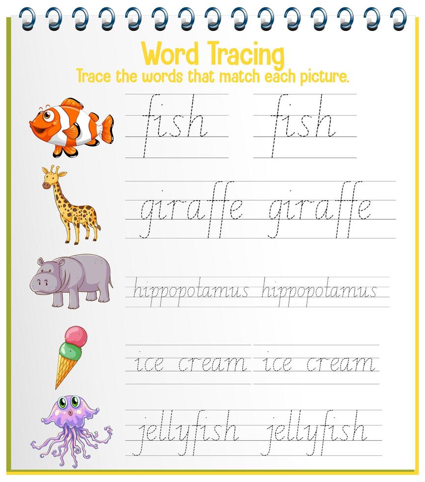 English alphabet tracing worksheets vector