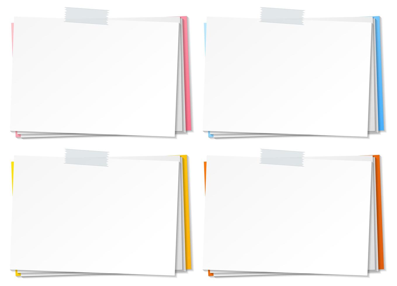 Empty paper note template stick with tape vector