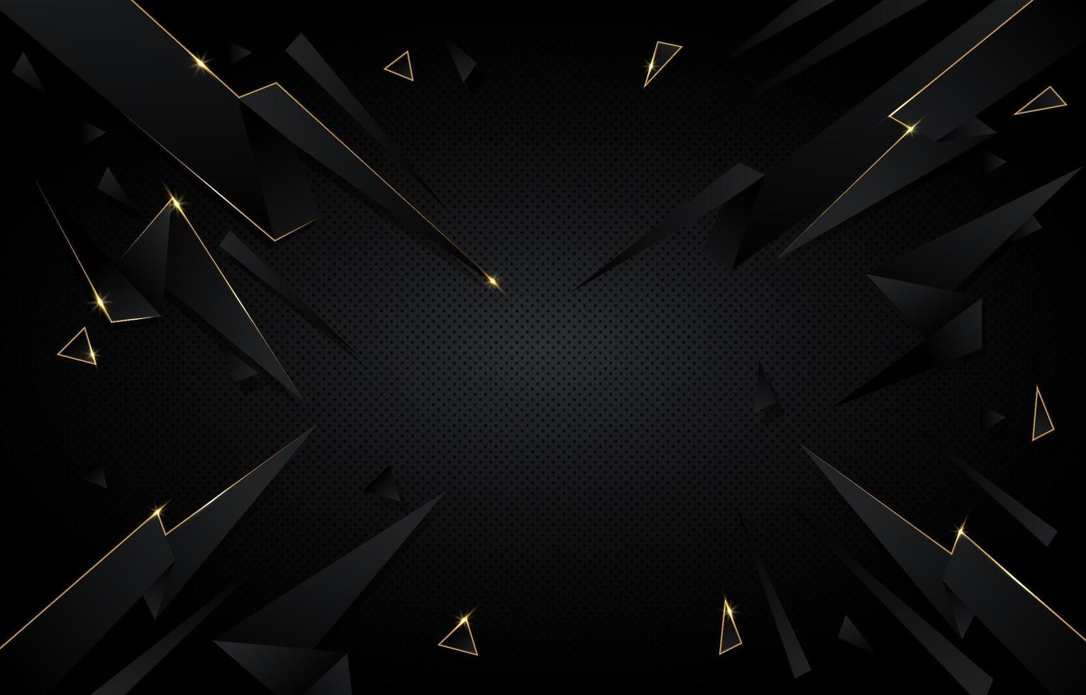 Abstract Black and Gold Polygonal Background vector