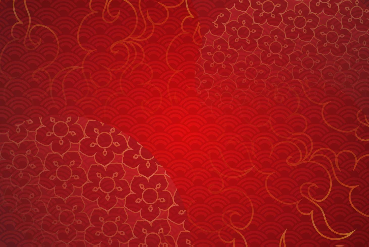 Paper art of Chinese traditional and asian elements template Background vector