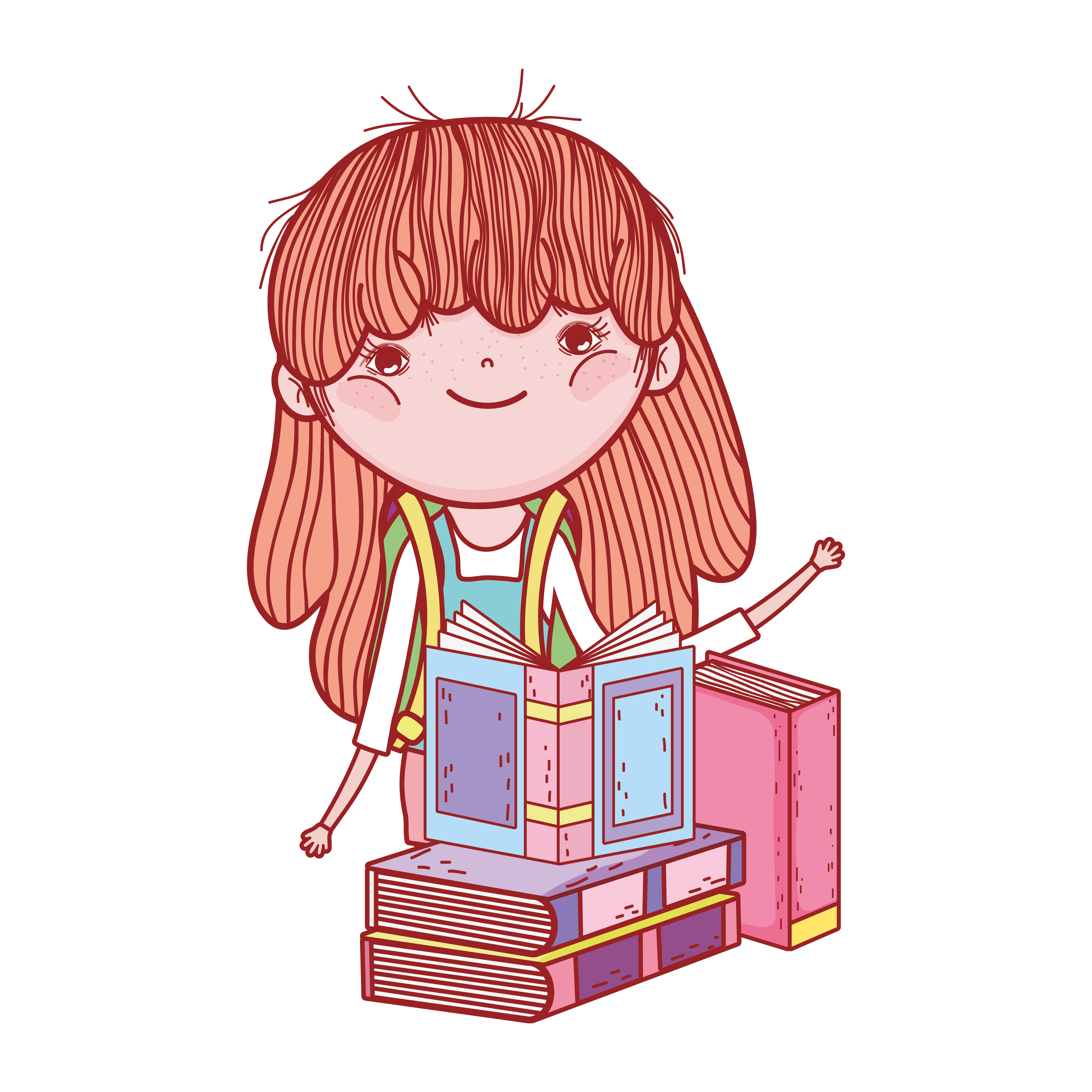 cute little girl with books study literature cartoon 1846133 Vector Art at Vecteezy cute little girl with books study literature cartoon 1846133 Vector Art at Vecteezy