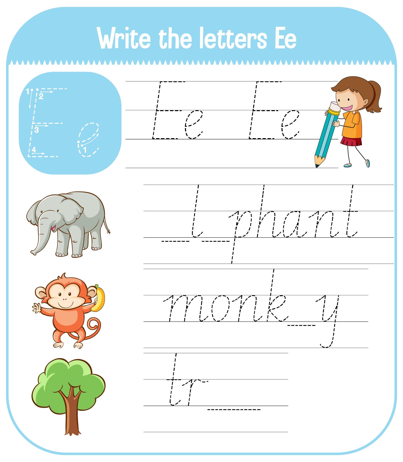 english alphabet tracing worksheets 1846554 vector art at