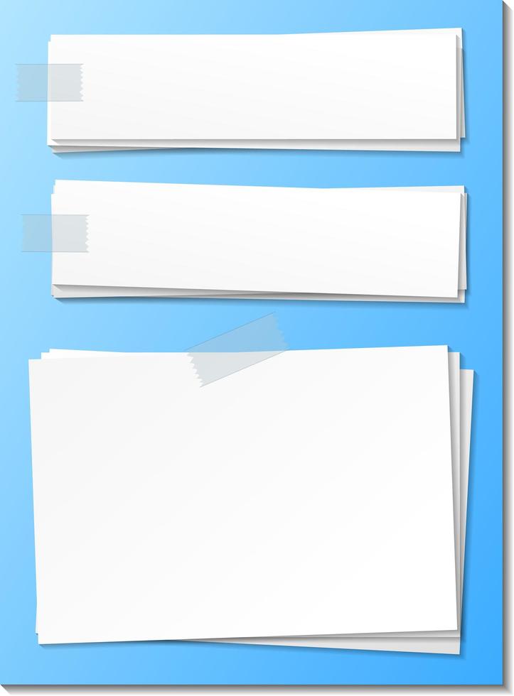 Empty paper note template stick with tape vector