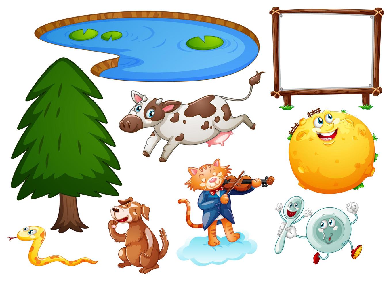 Set of different nursery rhyme character isolated on white background vector