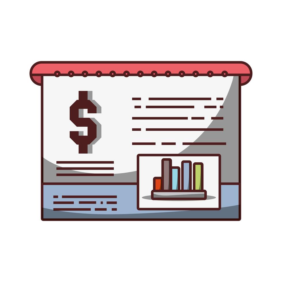 document report financial business money icon isolated design shadow vector