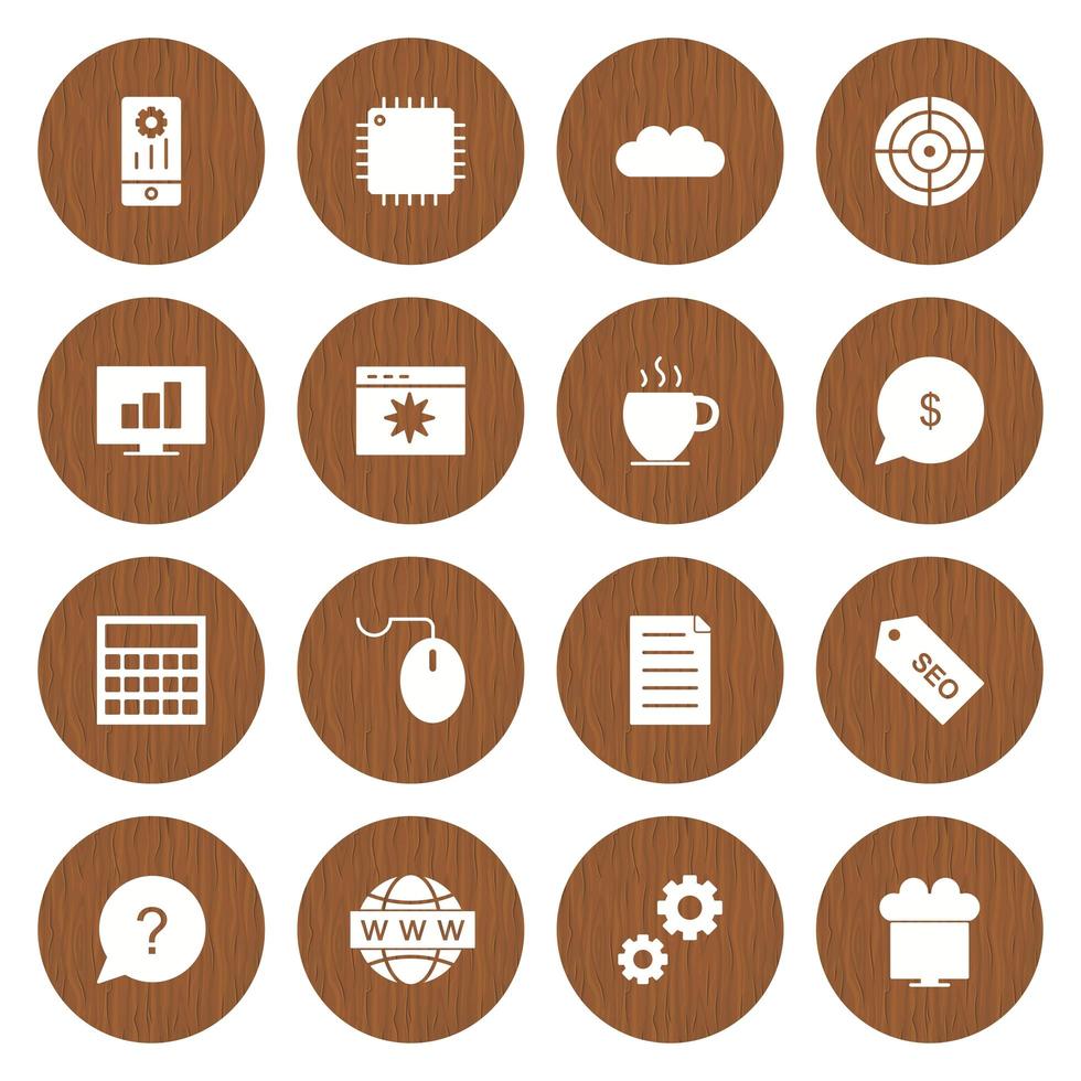 conjunto de iconos de optimización de motores de búsqueda para uso personal y comercial ... vector