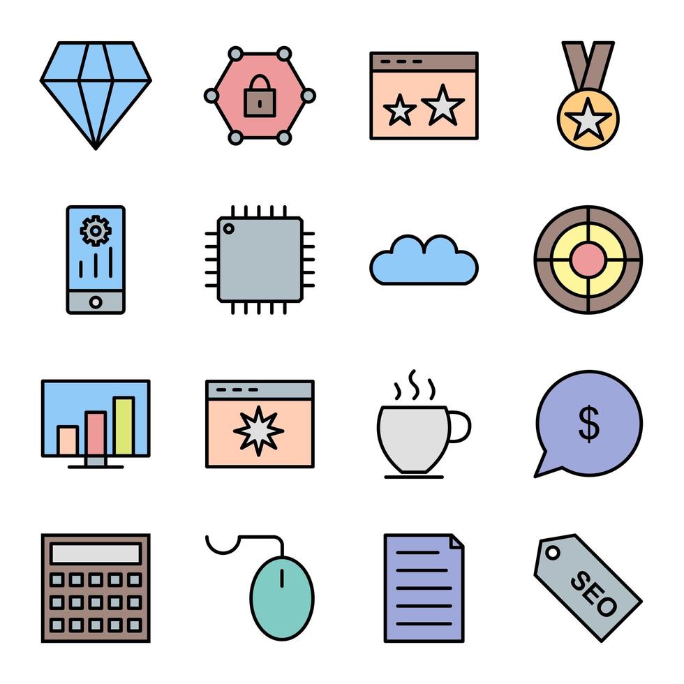 Icon Set Of Search Engine Optimization For Personal And Commercial Use... vector