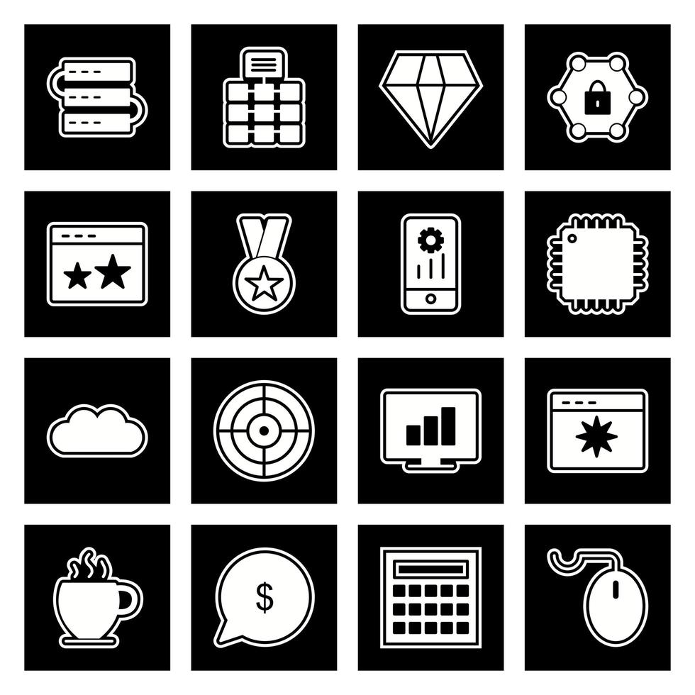 conjunto de iconos de optimización de motores de búsqueda para uso personal y comercial ... vector