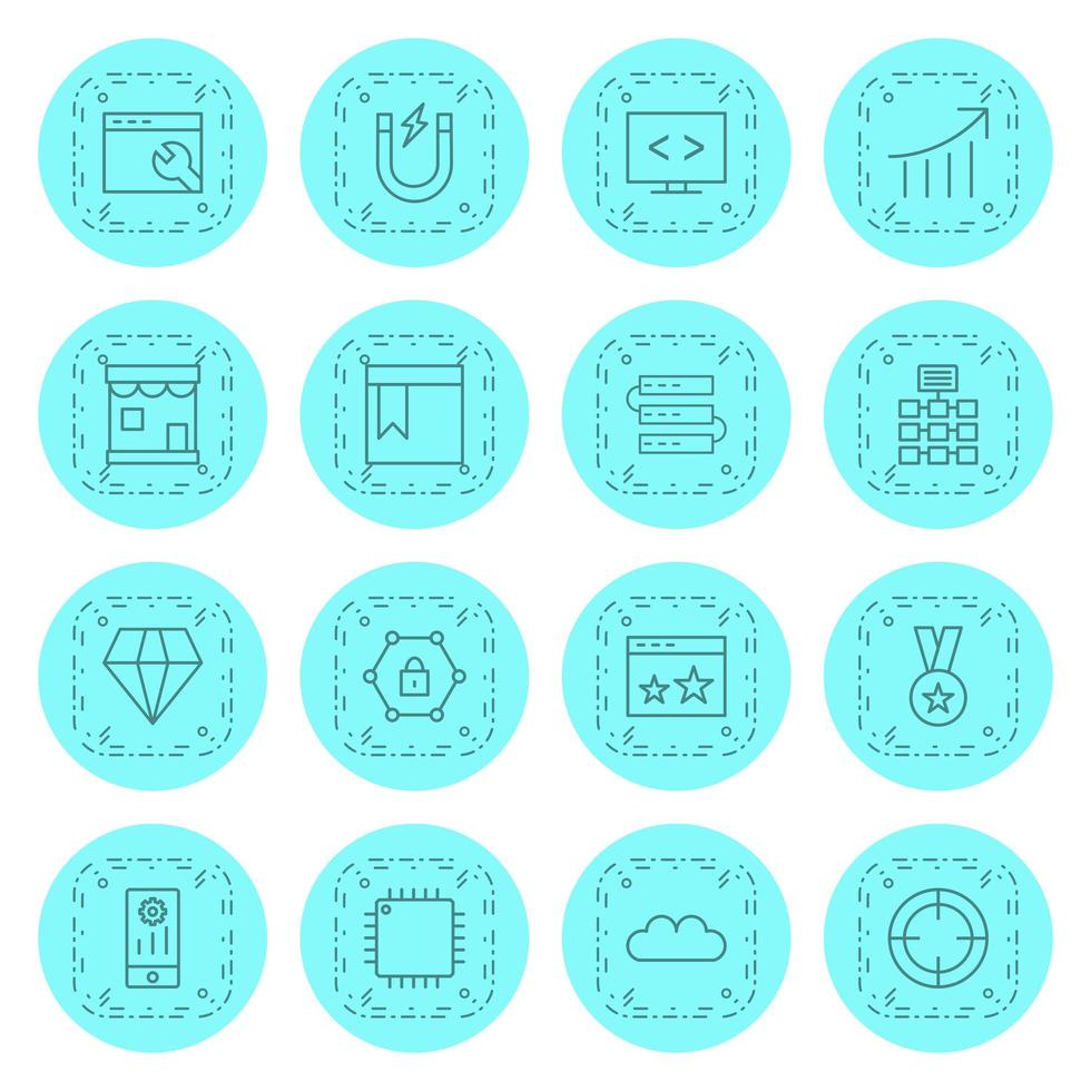 conjunto de iconos de optimización de motores de búsqueda para uso personal y comercial ... vector