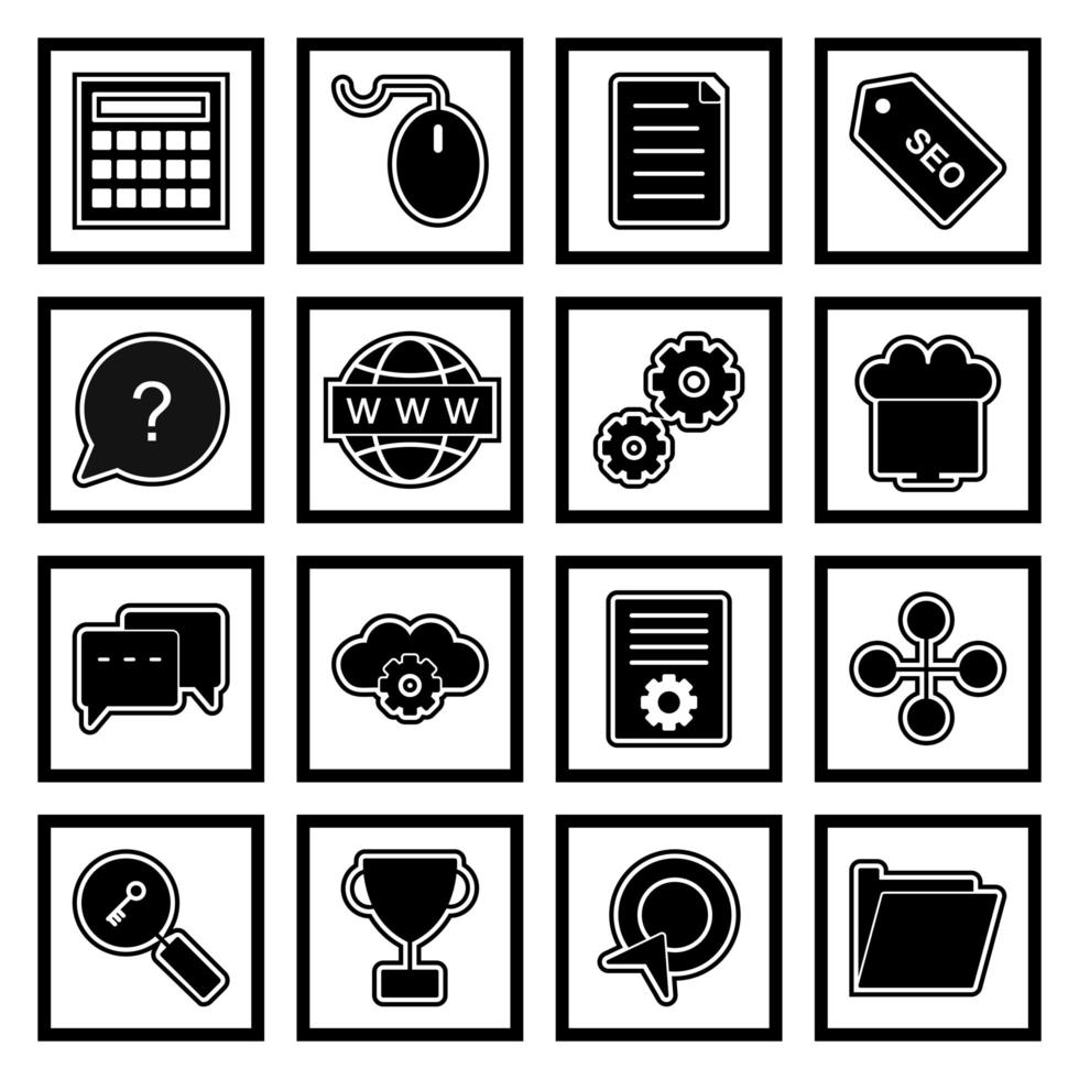 Icon Set Of Search Engine Optimization For Personal And Commercial Use... vector