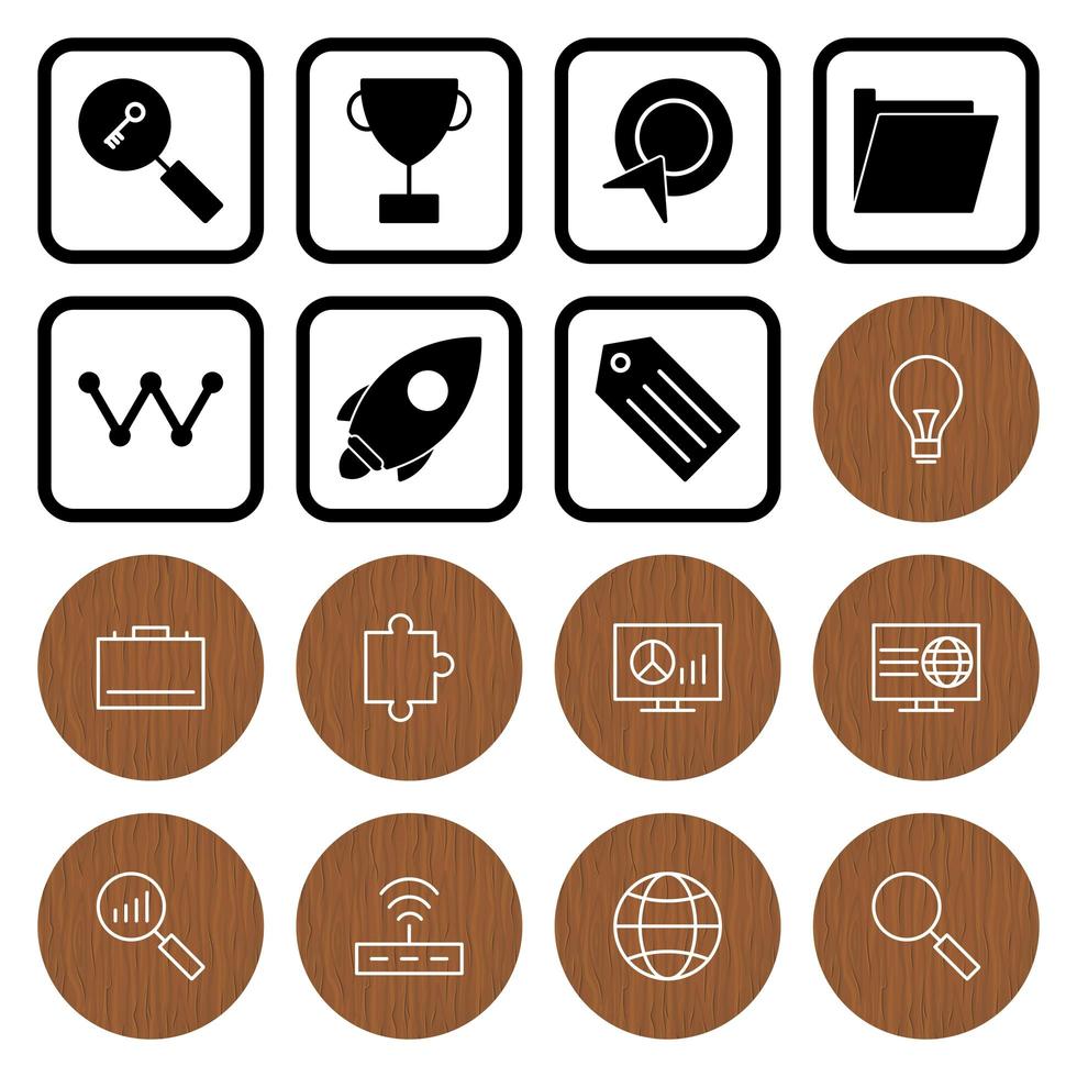 Icon Set Of Search Engine Optimization For Personal And Commercial Use... vector