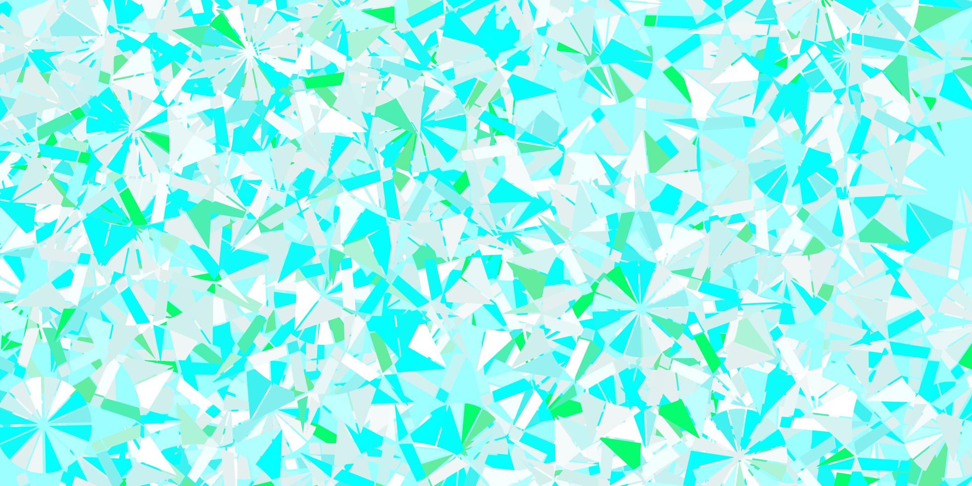 Light blue, green vector layout with beautiful snowflakes.