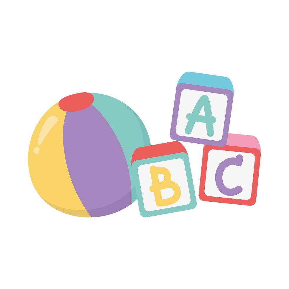 back to school, ball blocks alphabet education cartoon vector