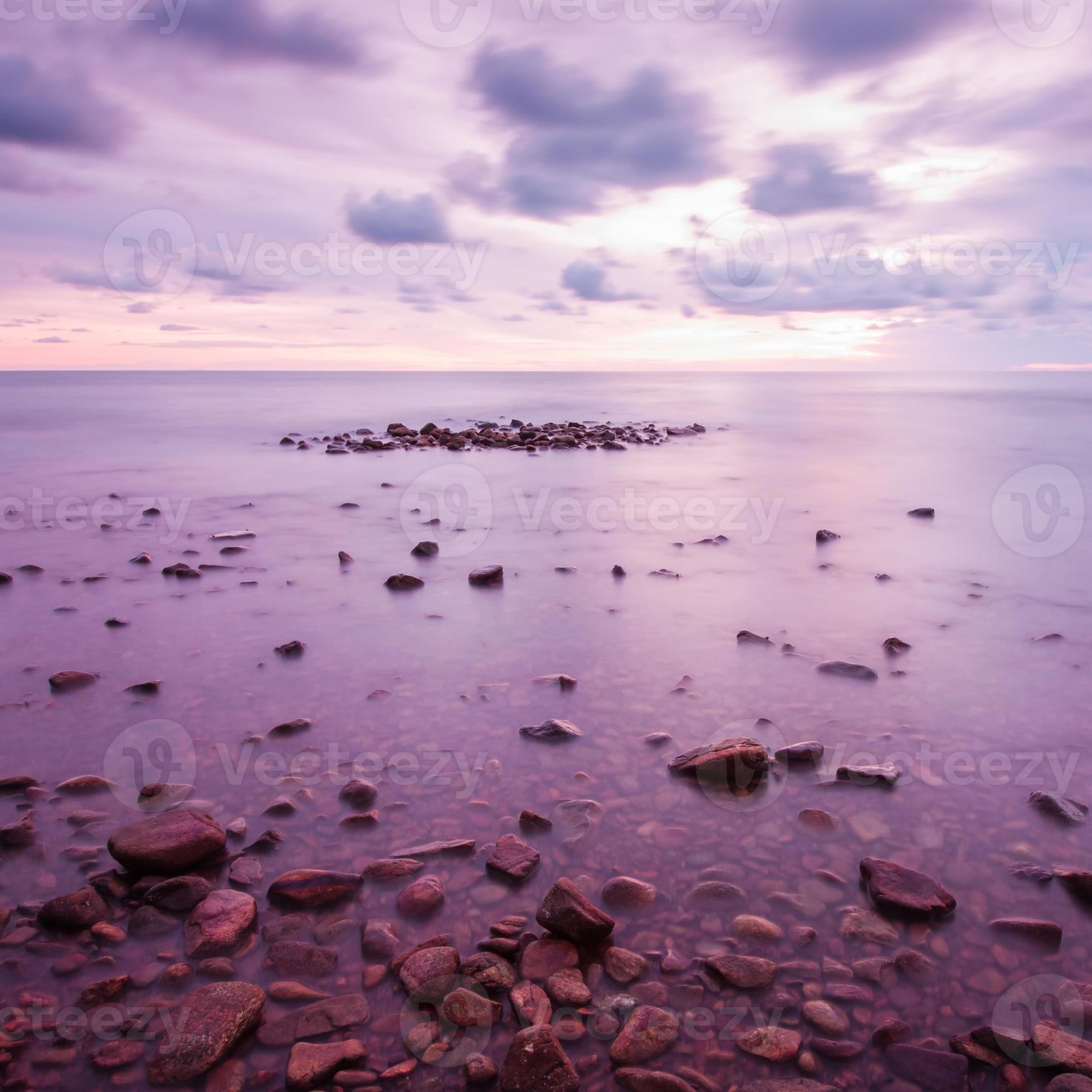 Tropical Beach At Beautiful Sunset Nature Background Stock Photo