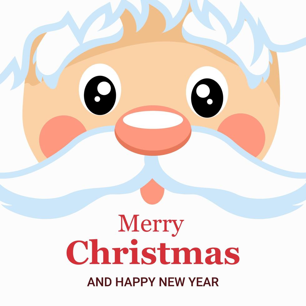 Christmas card design with santa claus face vector