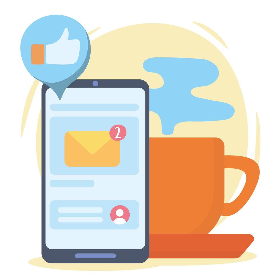 smartphone chatting message email like social network communication and technologies vector