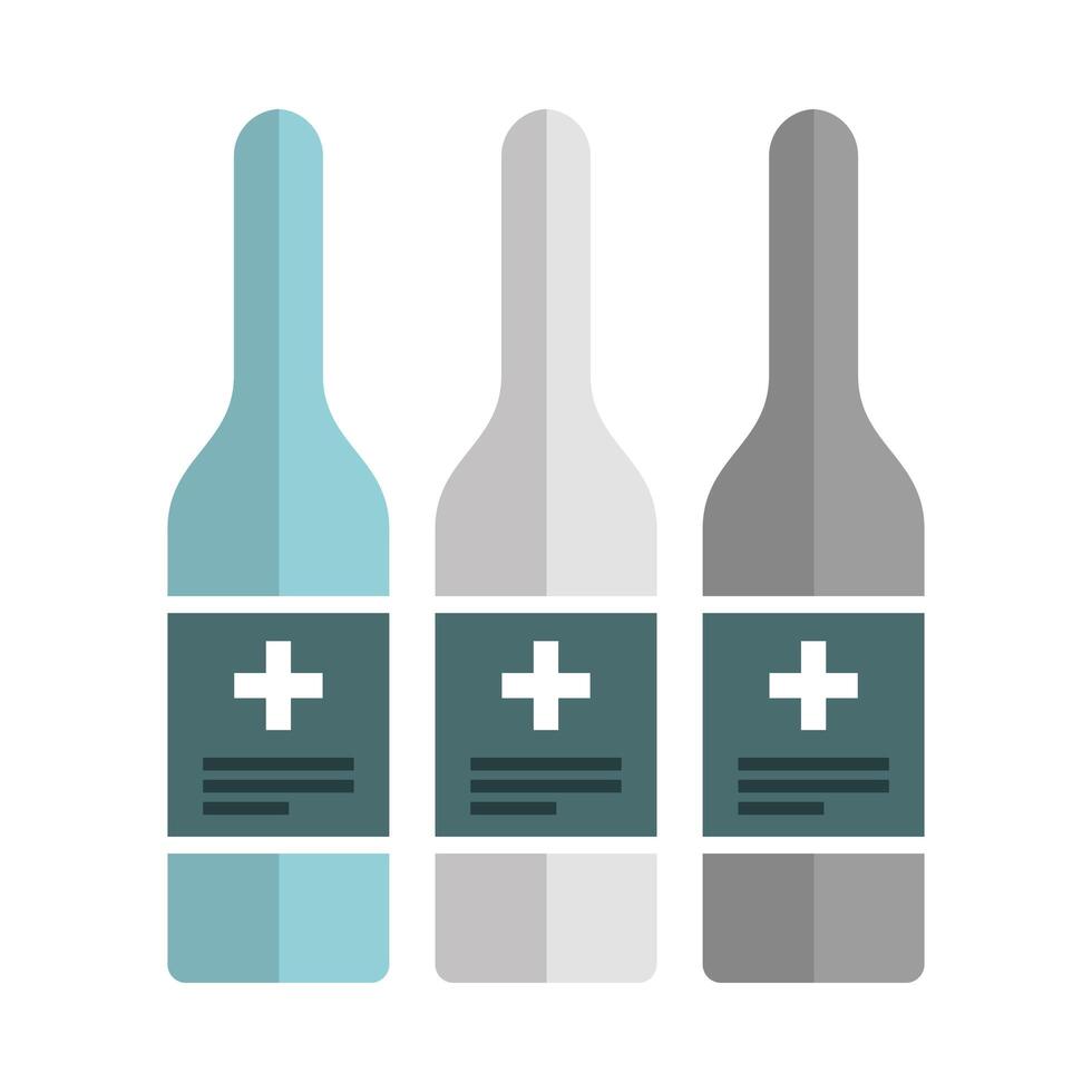 medicine bottle drug line and fill style vector