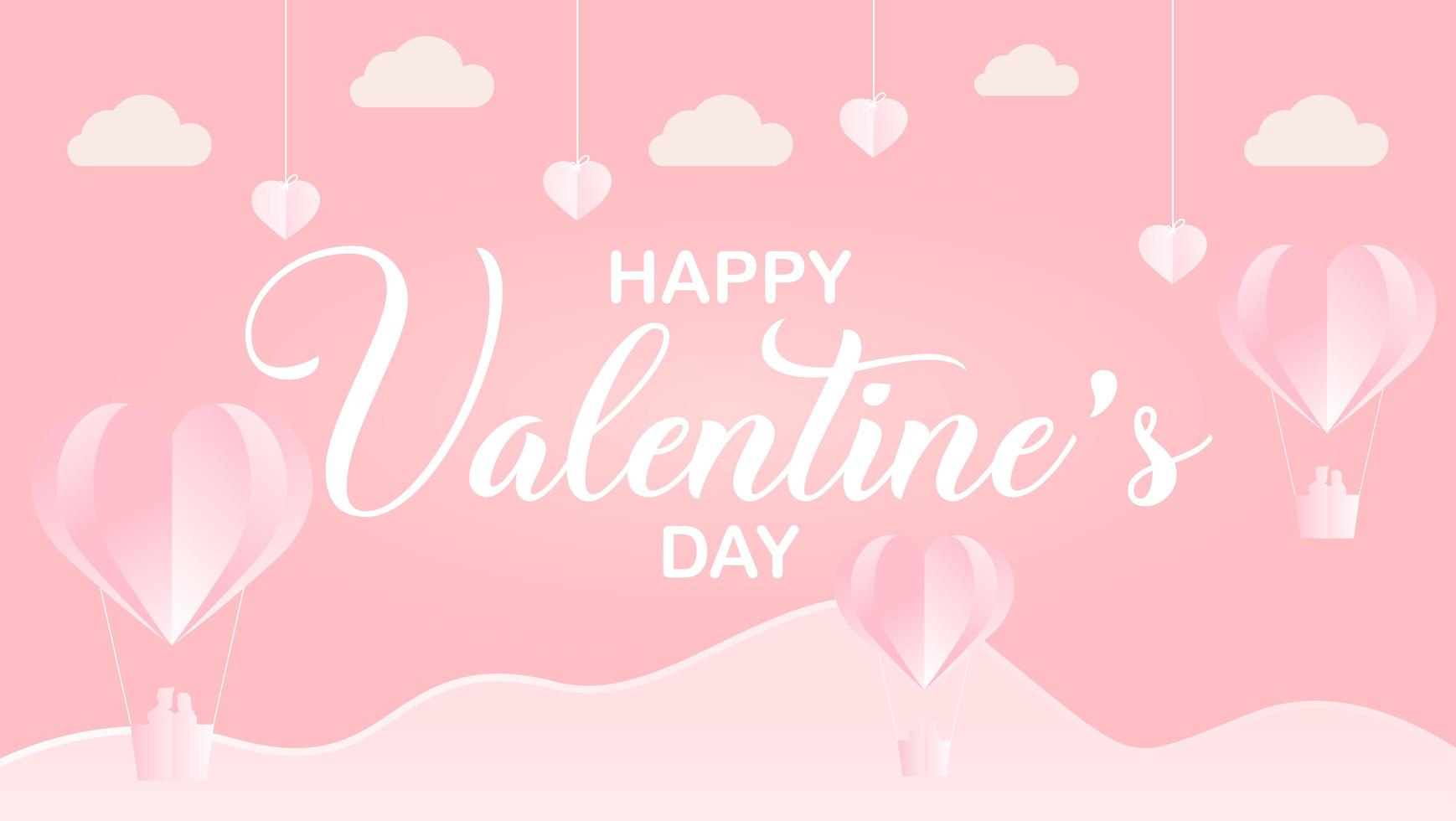 paper cut style happy valentine's day design vector