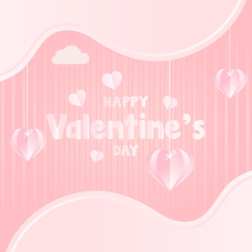 happy valentine's day pink background vector