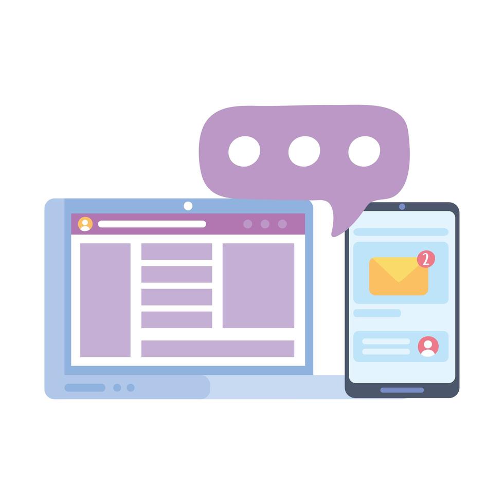 website internet music social network communication system and technologies vector