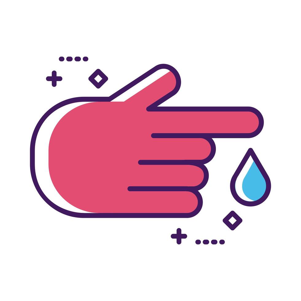 finger with drop line and fill style vector