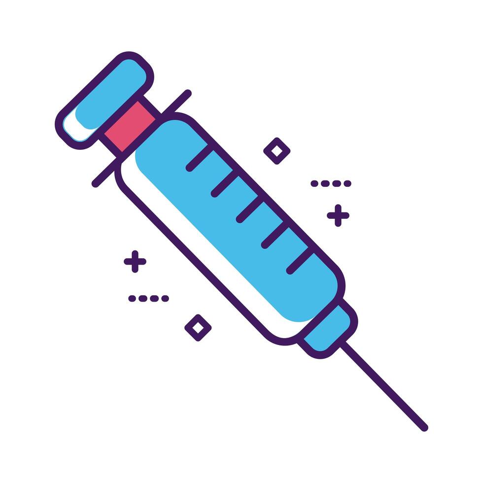 medicine injection drug line and fill style vector