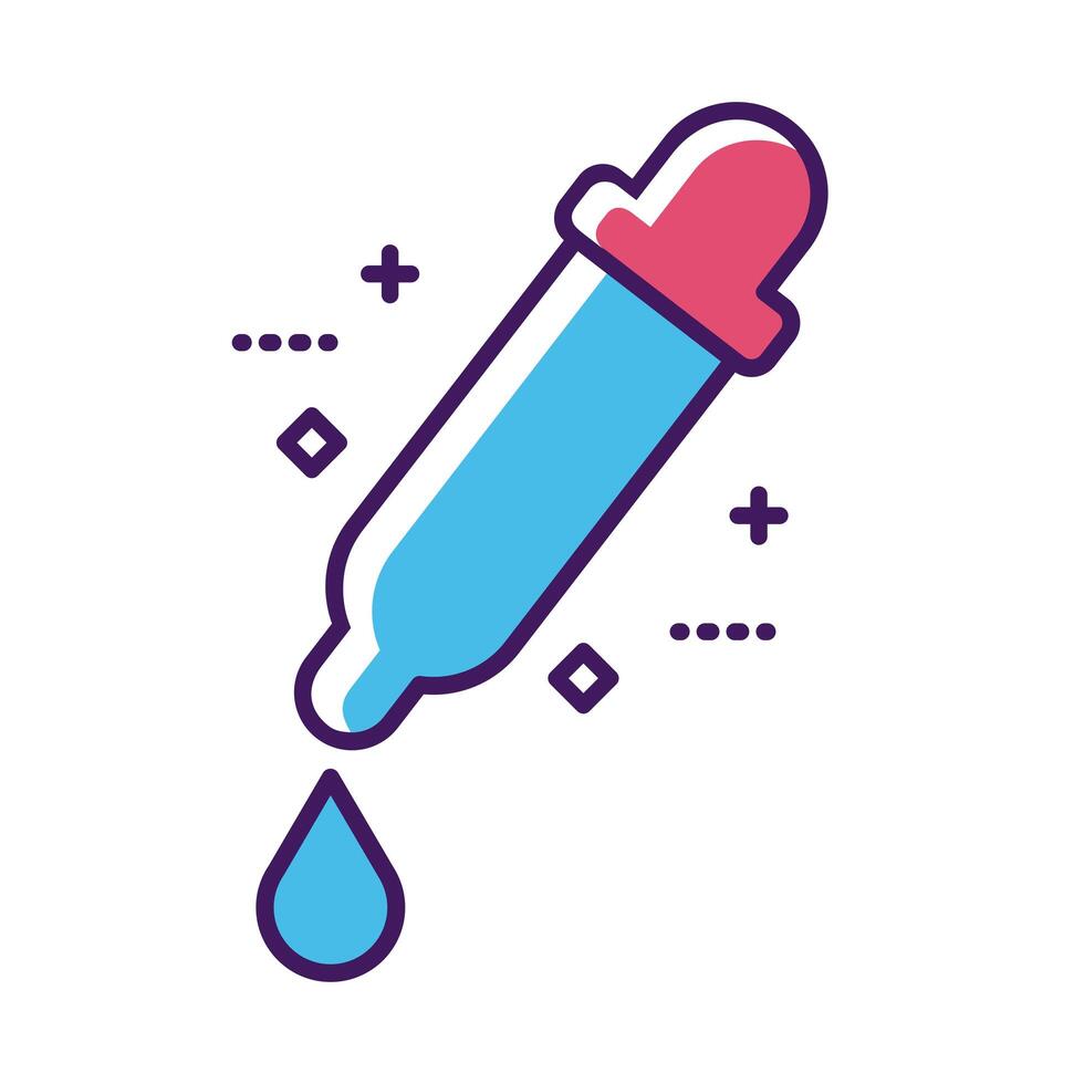 medicine drug dropper line and fill style vector