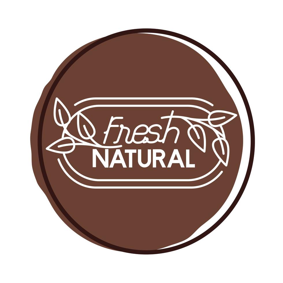 natural fresh lettering block style icon vector