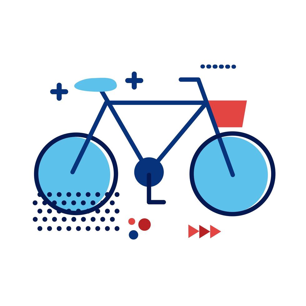 bicicleta vieja icono de estilo plano vector