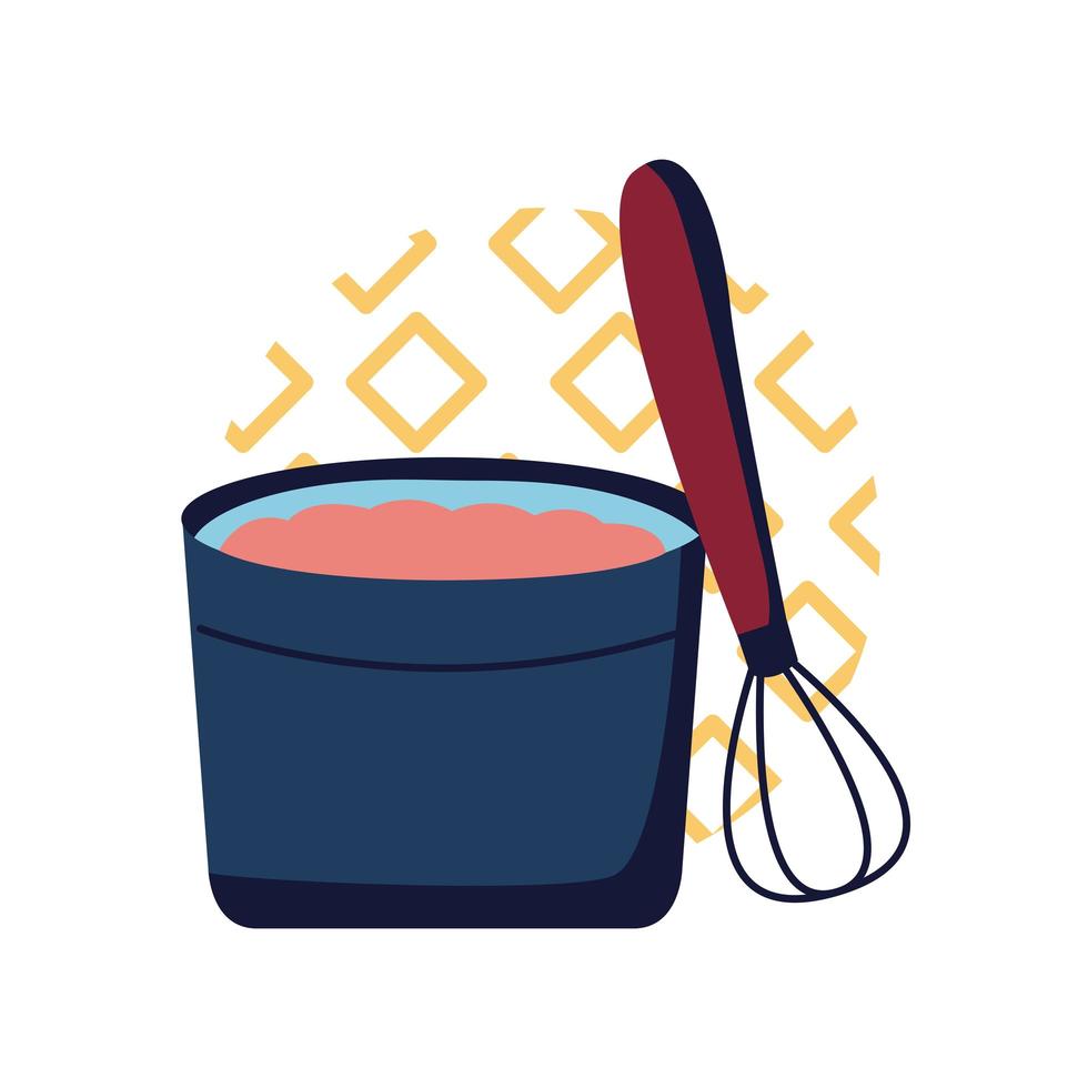 Pot and mixer flat style icon vector design