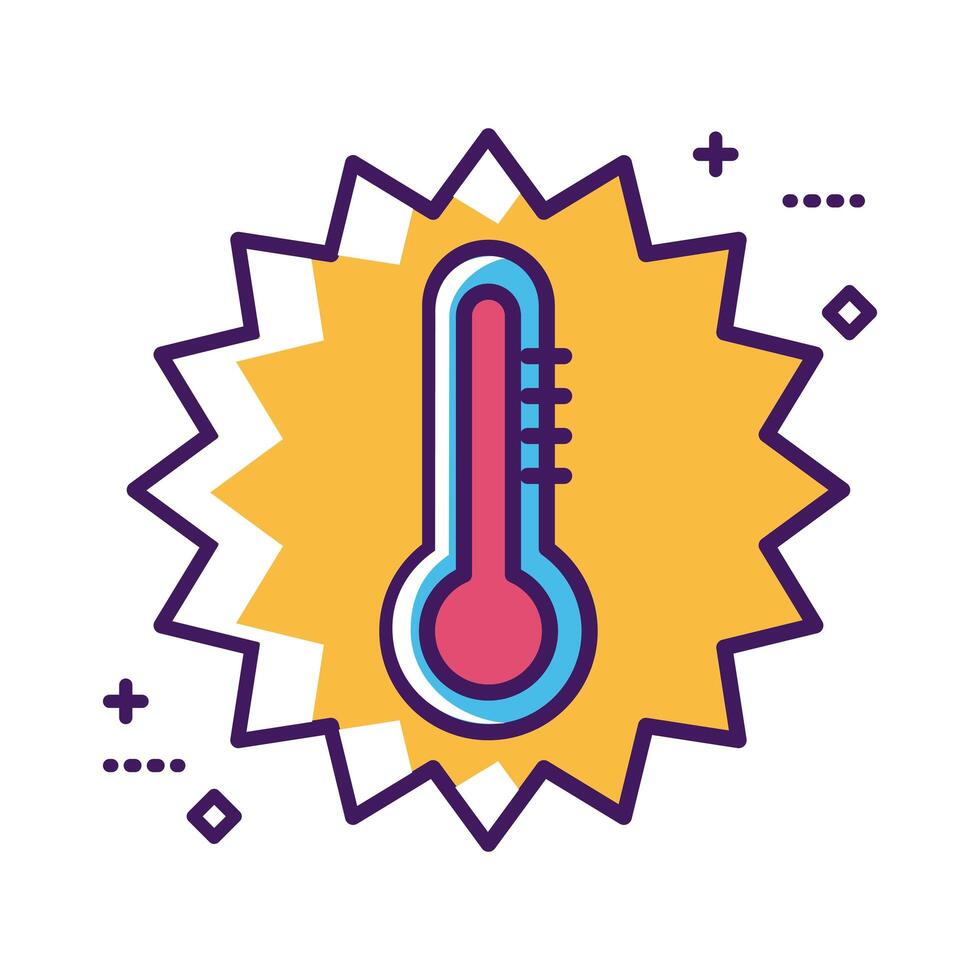 medical thermometer tool line and fill style vector