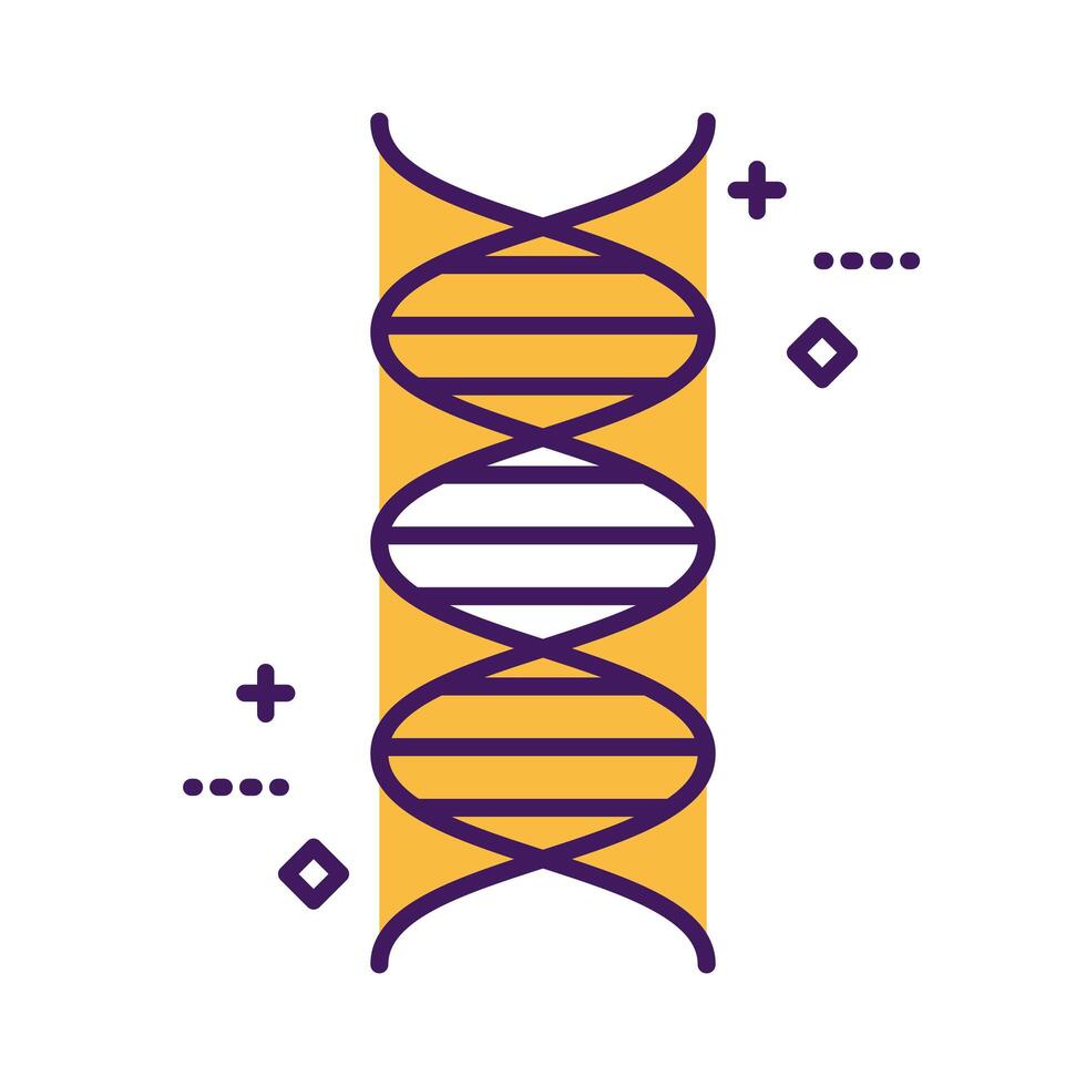DNA molecule medical symbol line and fill style vector