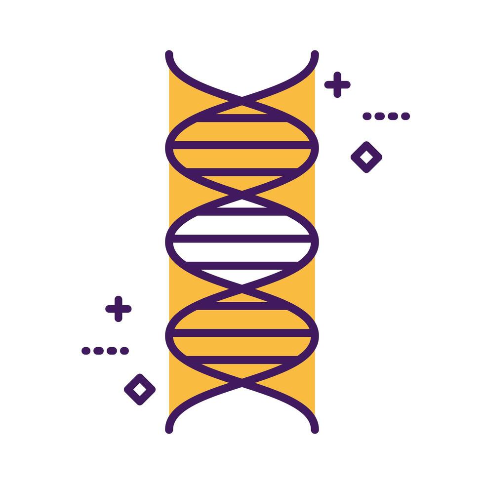 línea de símbolo médico de molécula de adn y estilo de relleno vector