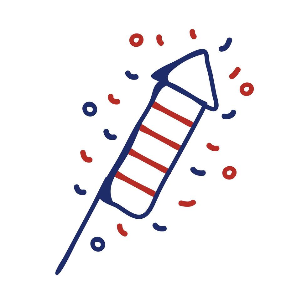 rocket fireworks line style icon vector
