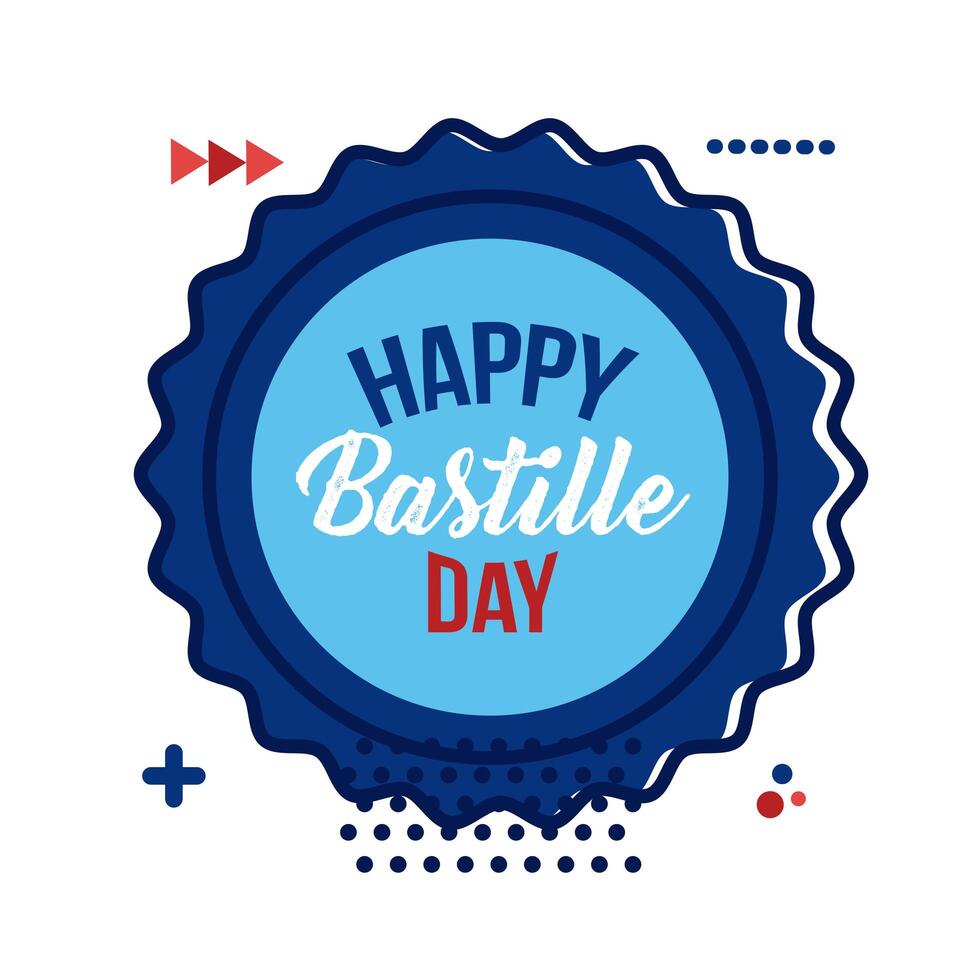 lace with Bastille Day lettering flat style vector