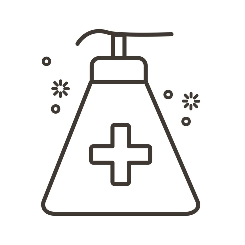 antibacterial soap bottle line icon vector