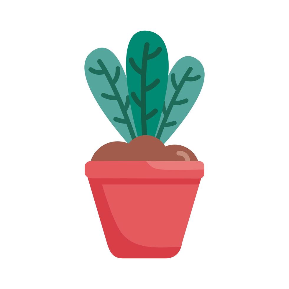 planta dentro de maceta detalle estilo icono diseño vectorial vector