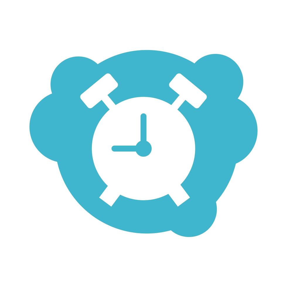 icono de estilo de bloque de reloj de alarma vector