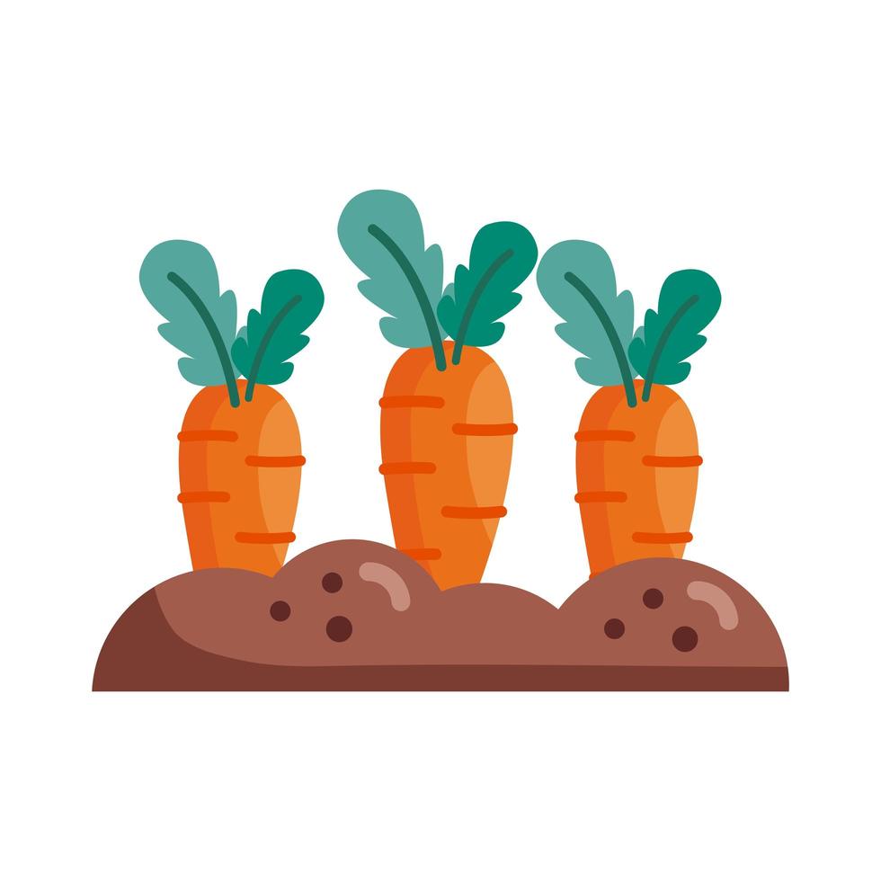 carrots on earth detail style icon vector design