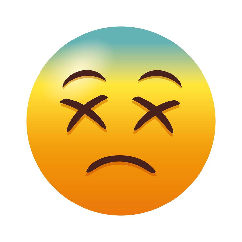 sad emoji face gradient style icon vector