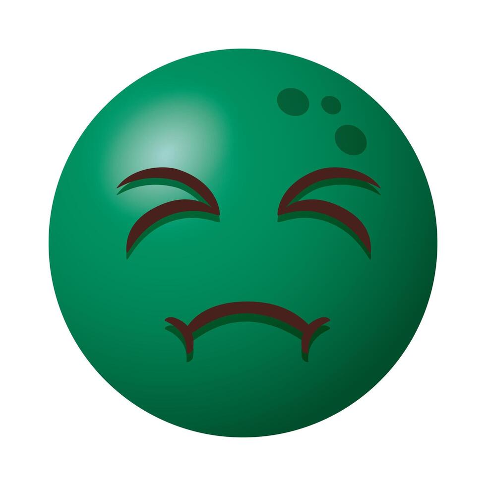 icono de estilo degradado de cara de emoji triste vector