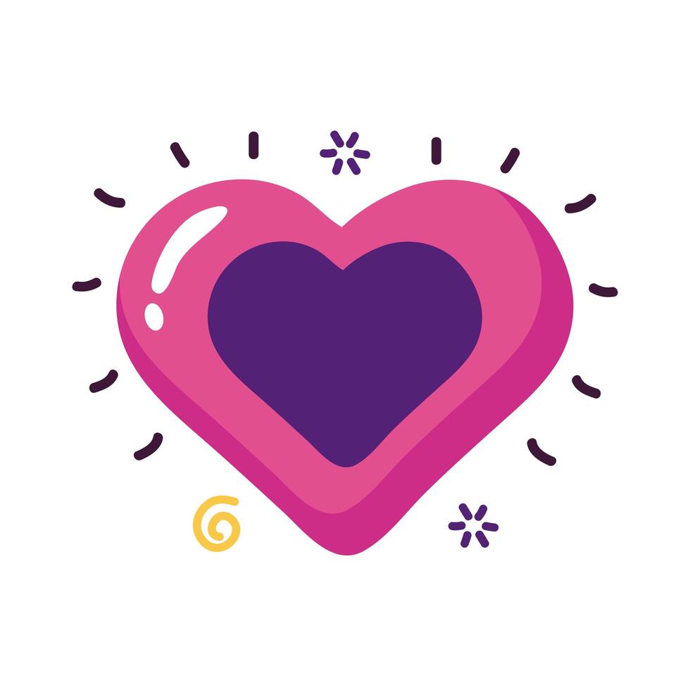 diseño de vector de icono de estilo plano de corazón