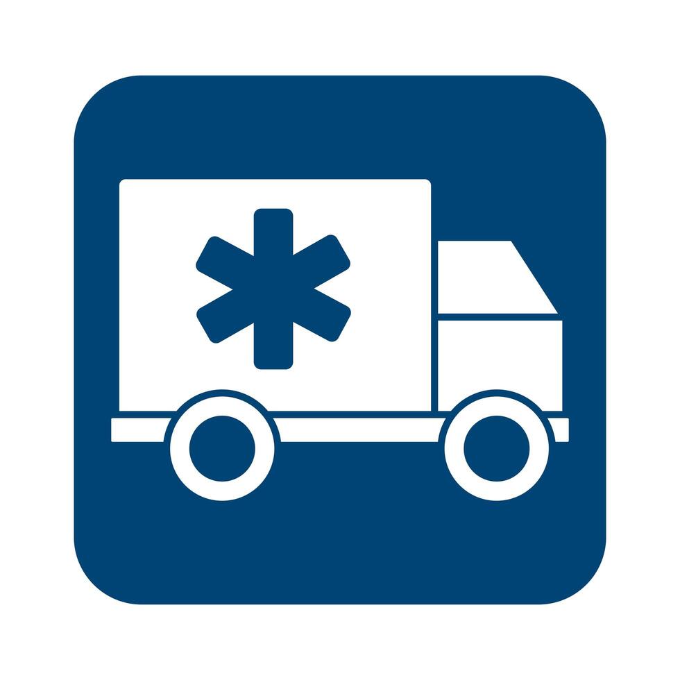ambulance car line style icon vector