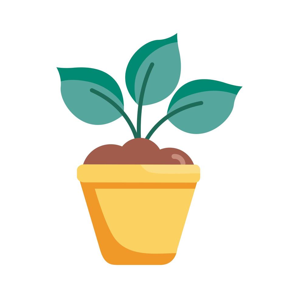 planta dentro de maceta detalle estilo icono diseño vectorial vector