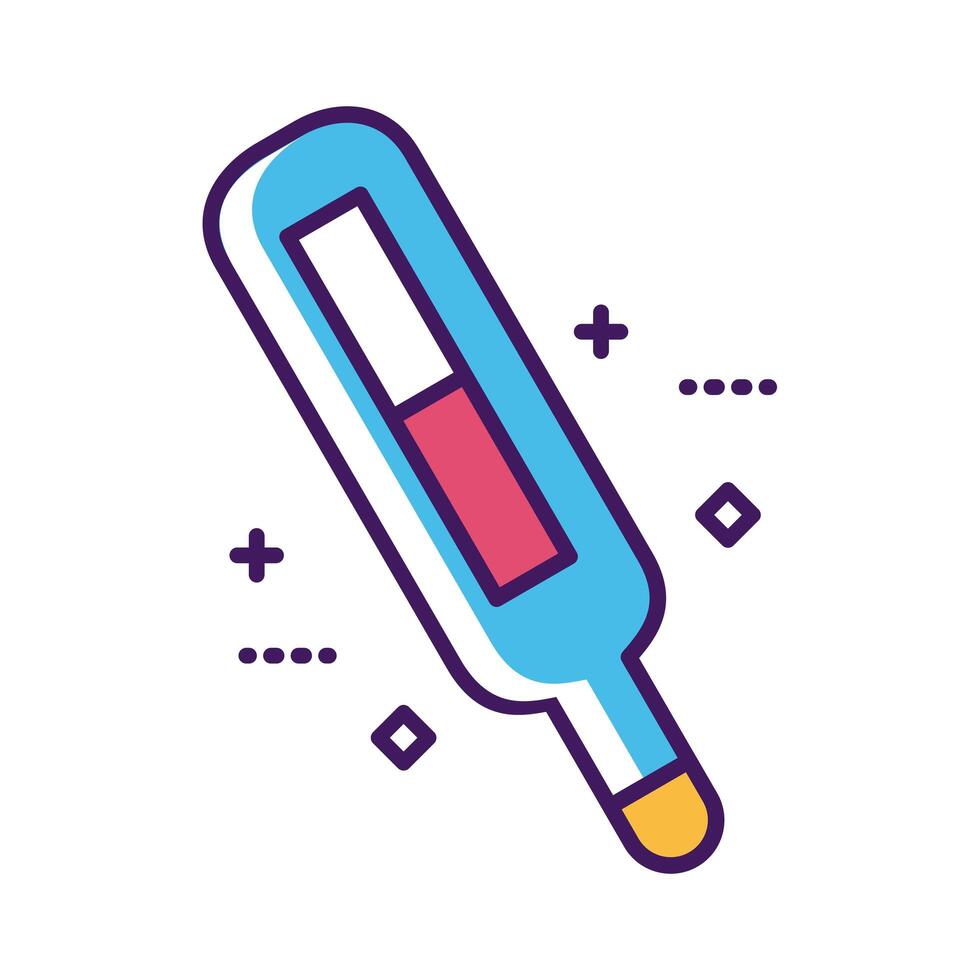 medical thermometer tool line and fill style vector