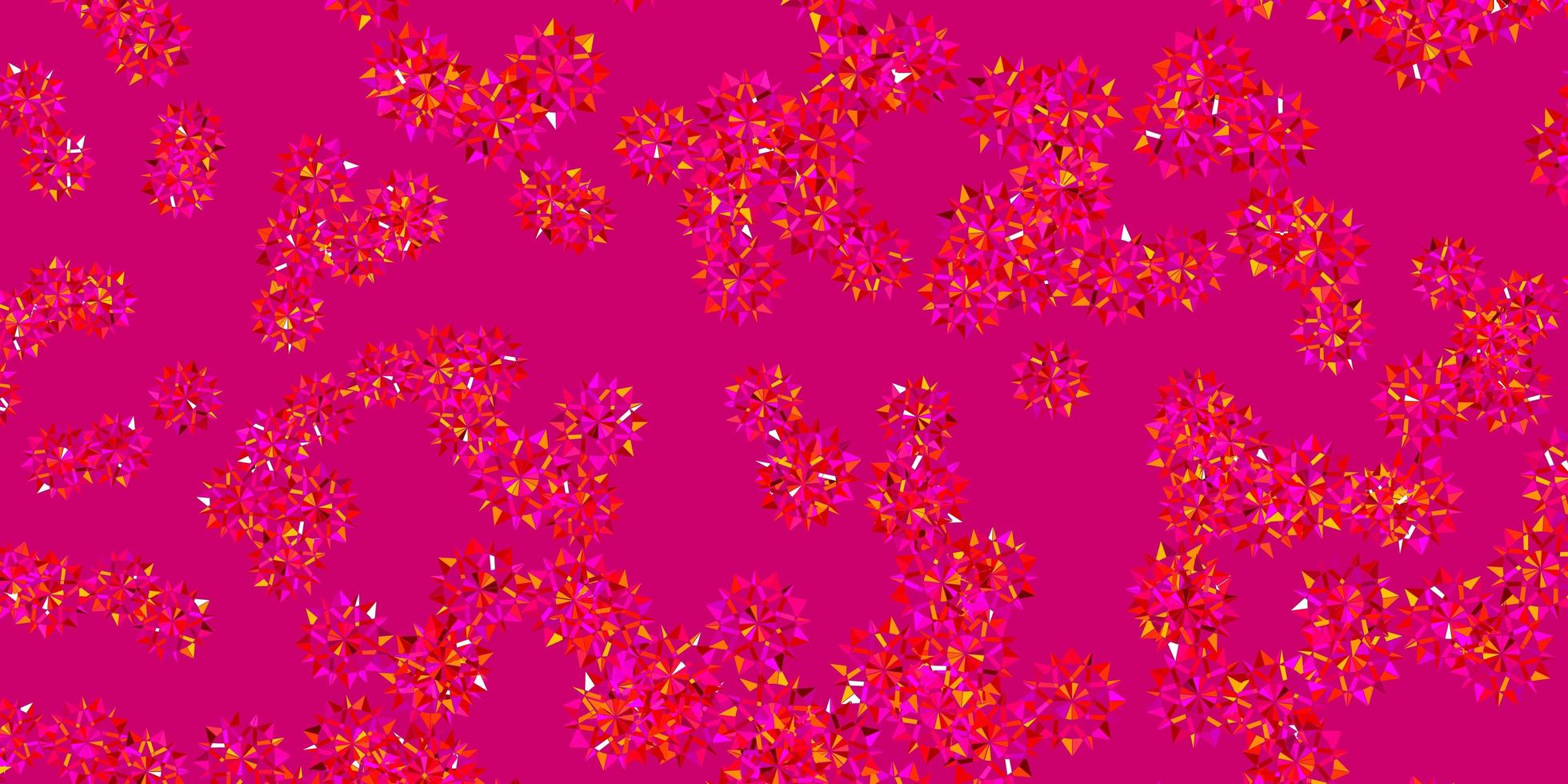 Light Pink, Yellow vector template with ice snowflakes.