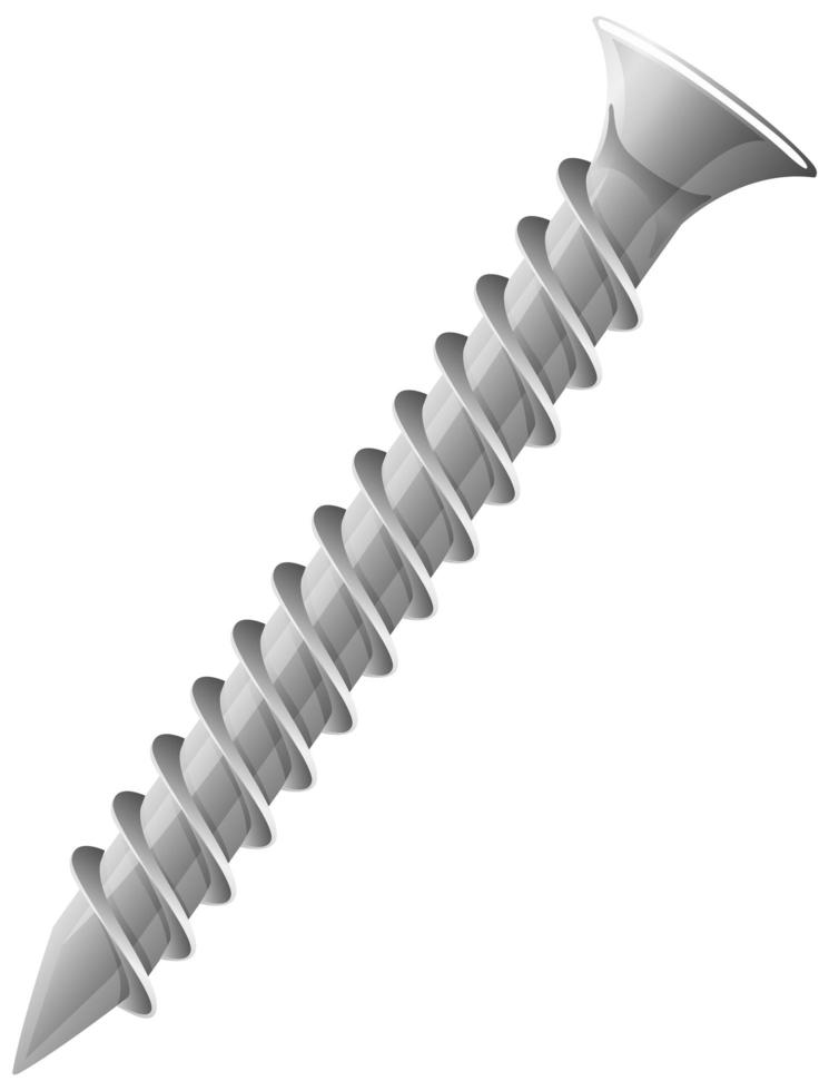 tornillo aislado sobre fondo blanco vector