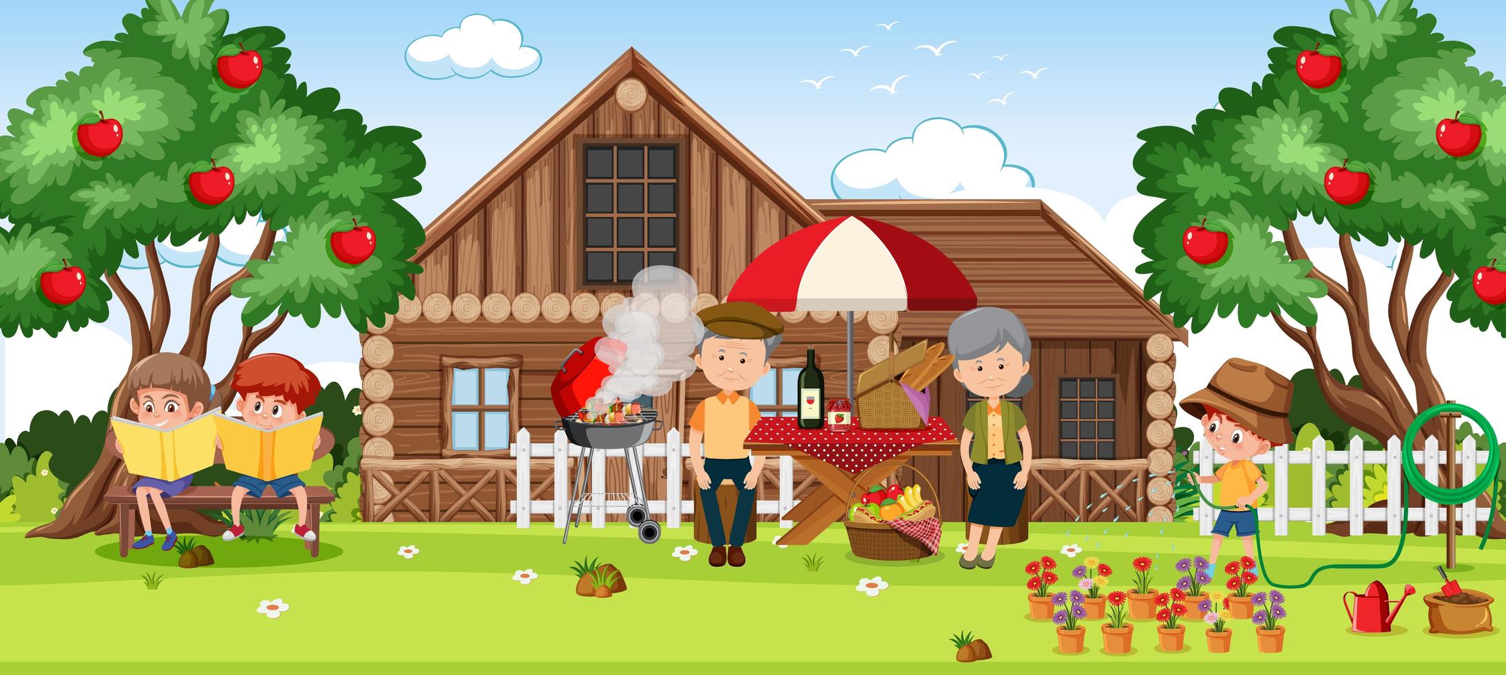 Family on a relaxing holiday vector