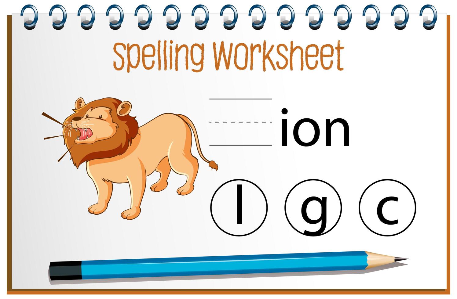 Find missing letter with lion vector