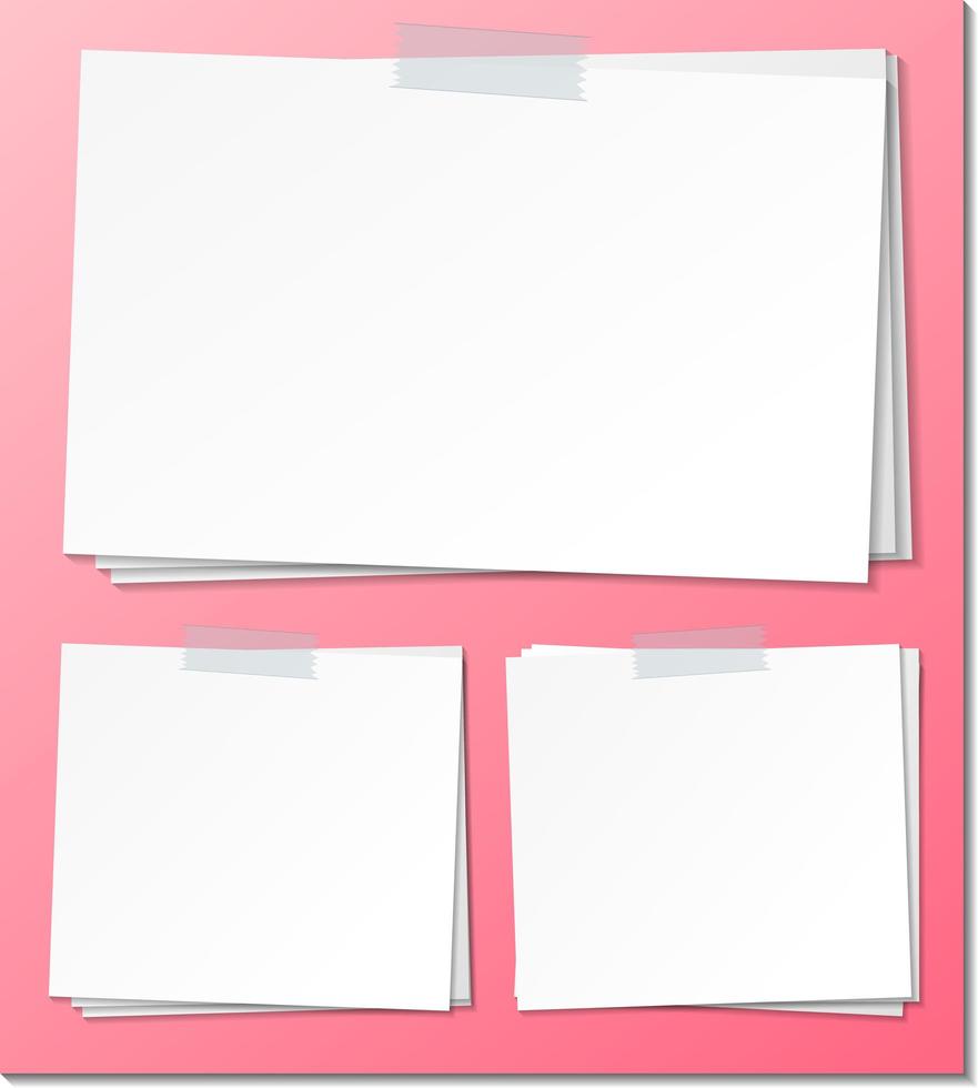 Set of empty sticky note paper template vector